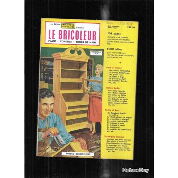 le bricoleur 8 par m�canique populaire 1956 , bateaux divers, jeux, taxidermie, mobilier , nichoirs