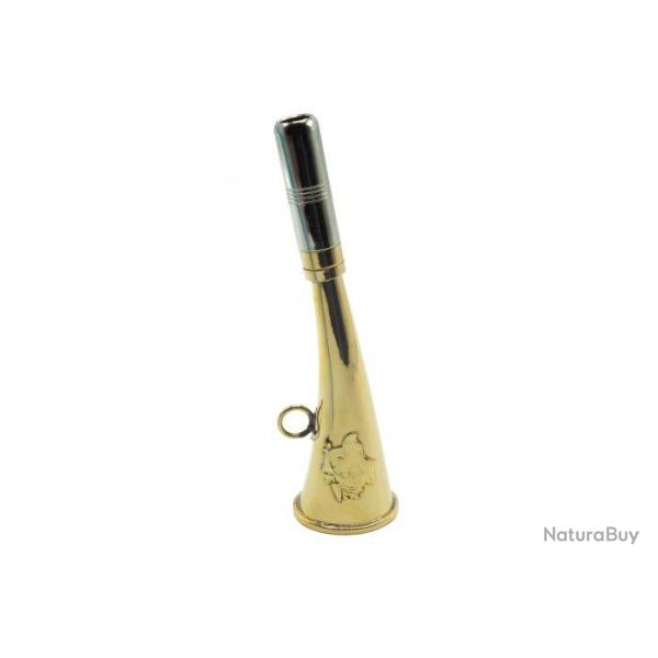 Corne d'appel en laiton Januel avec d�cor sanglier - 16 cm