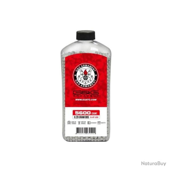 Billes G&G Armament Perfect Blanches en Bouteille x5600 - 0.20 g