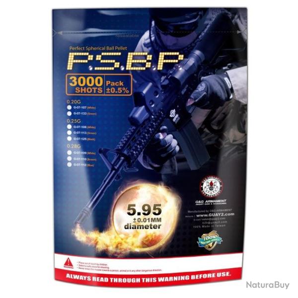 Billes G&G Armament Perfect Blanches par 3000 - 0.25G