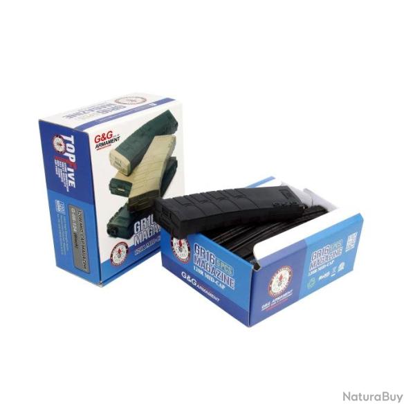 Pack de 5 Chargeurs G&G Armament 120cps GR16 Noir - Noir/Tan