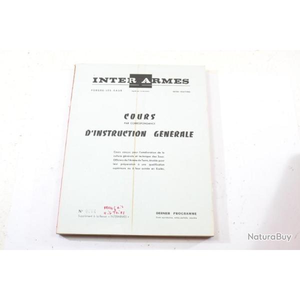 Livre Cours par correspondance d'instruction gnrale Inter Armes. Arme Franaise sous officier