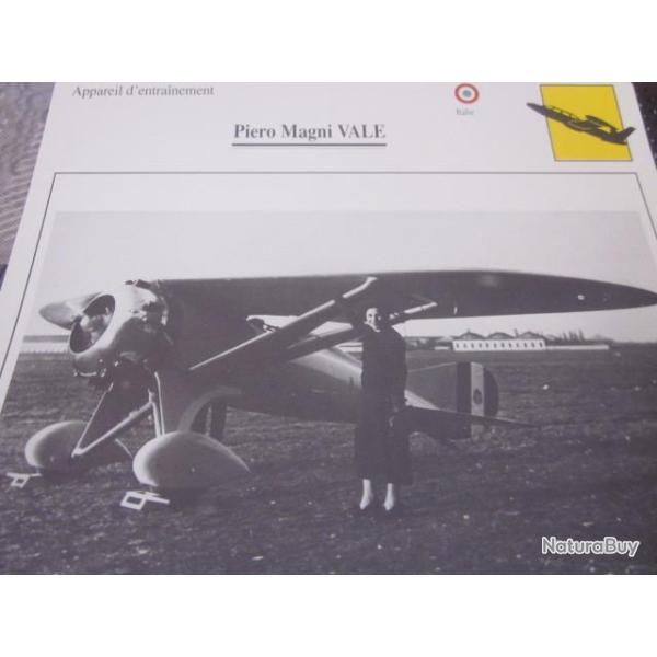 FICHE  AVIATION  TYPE  APPAREIL  D ENTRAINEMENT  / PIERO MAGNI VALE  ITALIE