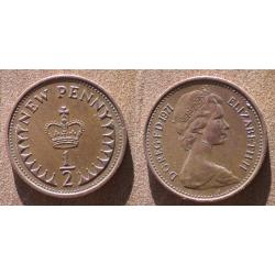 Royaume Uni Nouveau Demi Penny 1971 Neuf Half New Penny Piece