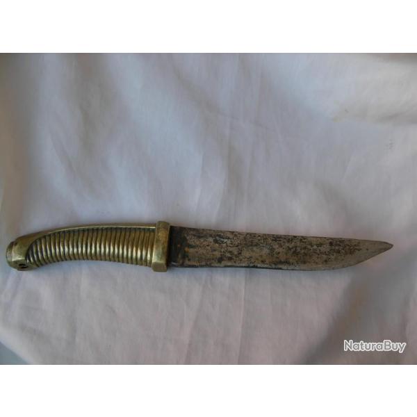 WW1/PREWAR FRANCE COUTEAU FRANCAIS CONCU A PARTIR D'UN SABRE BRIQUET NUMROT ET PERSONNALIS