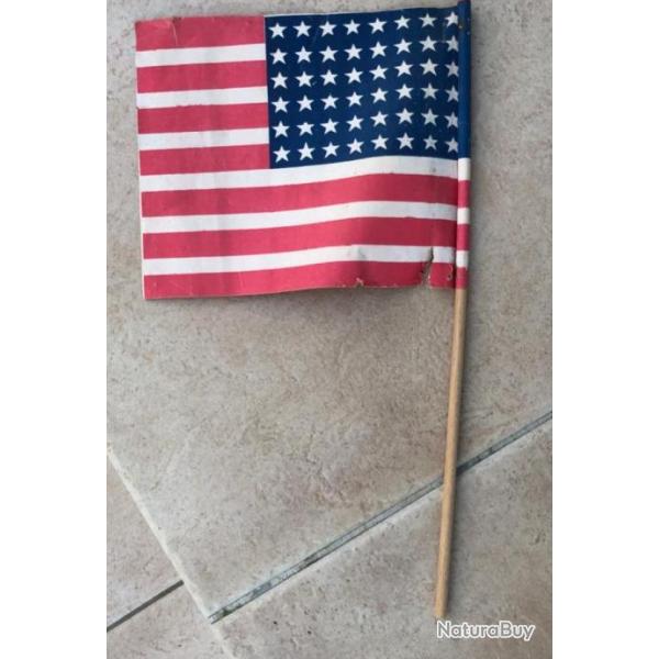 Drapeau US 48 �toiles lib�ration Flag USA stars WWII WW2 original en papier
