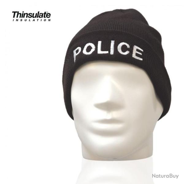 BONNET NOIR BRODE POLICE