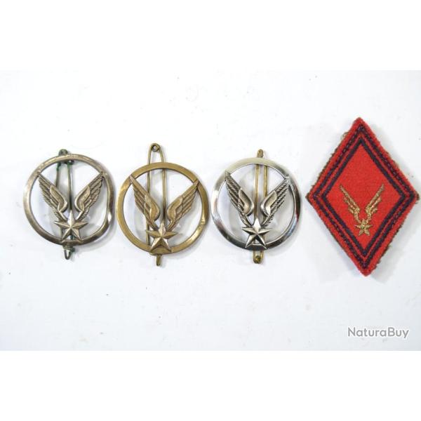 Lot insigne de b�ret ALAT A.L.A.T. Beraudy, L. BICHET et Drago . + losange de bras