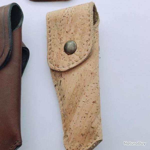 ETUI CEINTURE EN LIEGE POUR COUTEAU PLIANT MAM POUR COUTEAU 18 OU 20 CM OUVERT