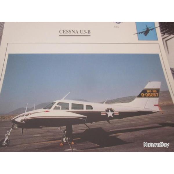 FICHE  AVIATION  TYPE  APPAREIL  DE TRANSPORT LIAISON /  CESSNA  U3 B  USA