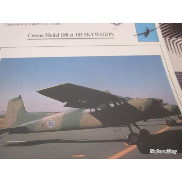 FICHE  AVIATION  TYPE  APPAREIL  DE TRANSPORT LIAISON /  CESSNA MODEL 180 SKYWAGON   USA