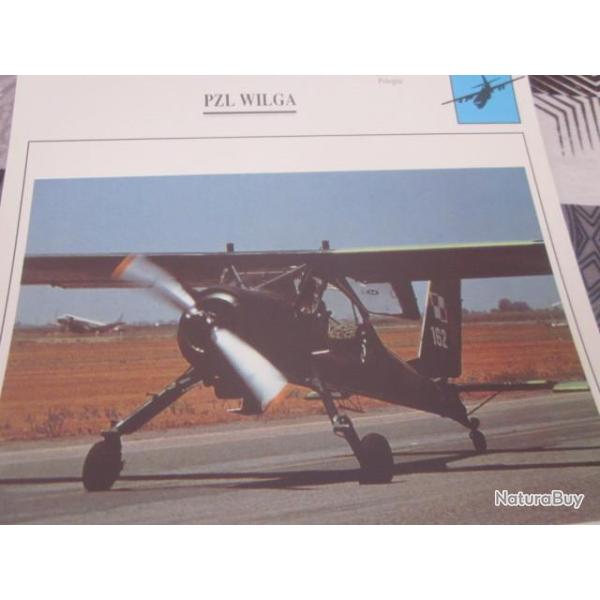 FICHE  AVIATION  TYPE  APPAREIL  DE TRANSPORT LIAISON /  PZL  WILGA  POLOGNE