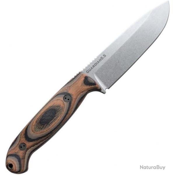 Couteau Bradford Guardian 5.5 3D G-Wood Lame Acier N690 Manche G10 Etui Cuir Made In USA BRAD55S115
