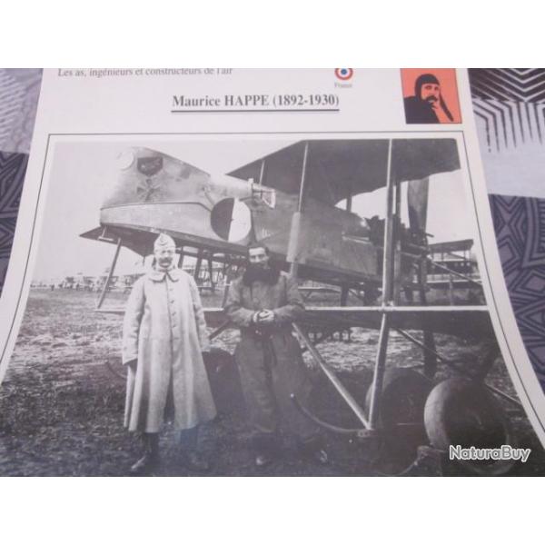 FICHE  AVIATION  LES AS INGENIEURS ET CONSTRUCTEURS DE L AIR  /  MAURICE HAPPE  1892 1930