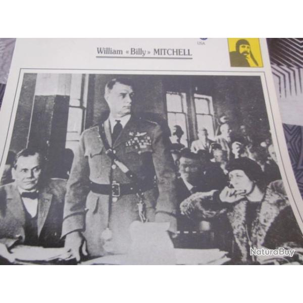 FICHE  AVIATION  LES AS INGENIEURS ET CONSTRUCTEURS DE L AIR  /  WILLIAM  BILLY MITCHEL   USA