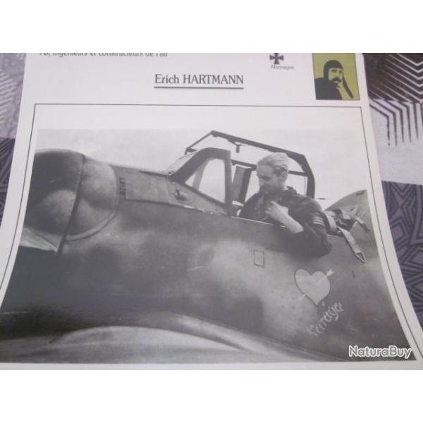 FICHE  AVIATION  LES AS INGENIEURS ET CONSTRUCTEURS DE L AIR  /  ERICH HARTMANN   ALLEMAGNE
