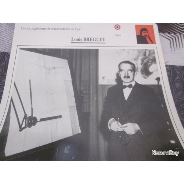FICHE  AVIATION  LES AS INGENIEURS ET CONSTRUCTEURS DE L AIR  /  LOUIS BREGUET   FRANCE