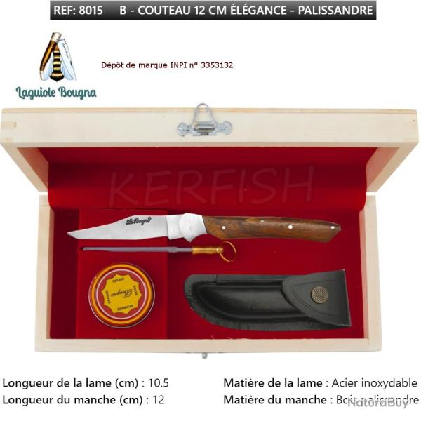 Coffret Couteau N� 8015 Pliant Bois Teck Laguiole BOUGNA