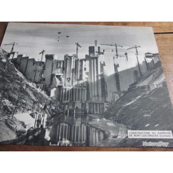 carte fiche photo  /  CONSTRUCTION DU BARRAGE  DE BORT LES ORGUES   CORREZE