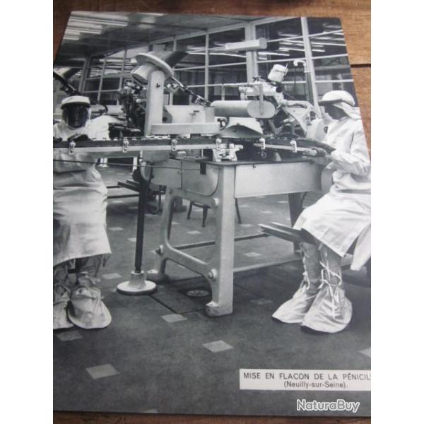 carte fiche photo  /  MISE EN FLACON DE LA PENICILLINE   NEUILLY SUR SEINE