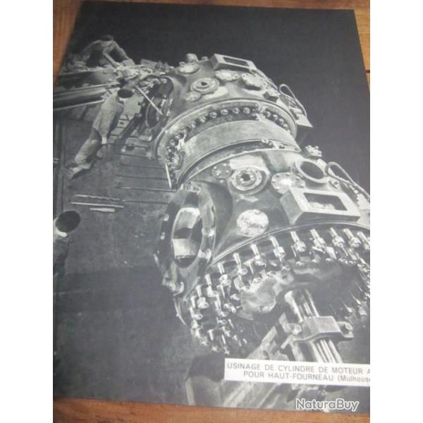 carte fiche photo  / USINAGE DE CYLINDRE  DE MOTEUR A GAZ  POUR HAUT FOURNEAU  MULHOUSE