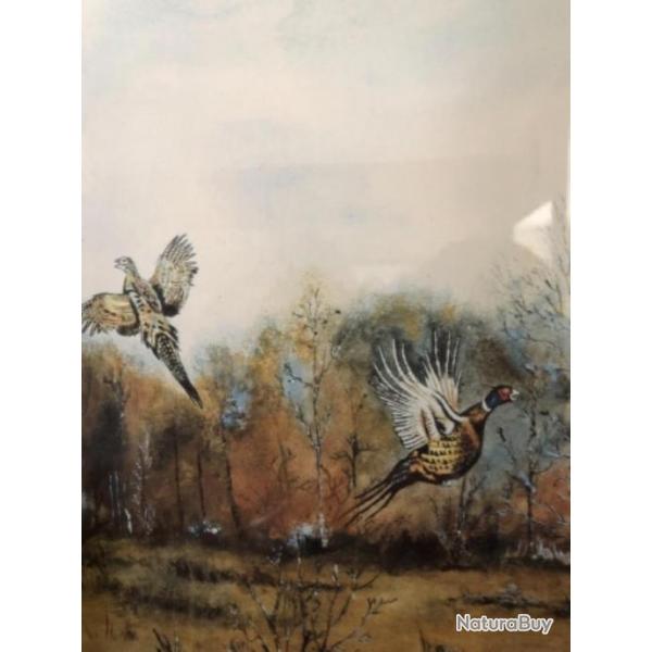 Tableau vol faisans de Christian de Ferri�re