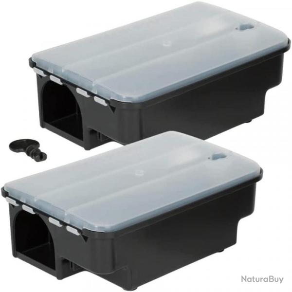 Lot de 2 pi�ges � rats 22 x 14 x 8 cm - Boite � app�ts - LIVRAISON GRATUITE ET RAPIDE
