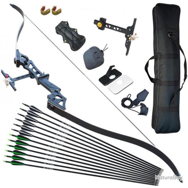 TOP ENCHERE - Kit de tir � l'arc recourb� en aluminium + Accessoires - Livraison gratuite et rapide