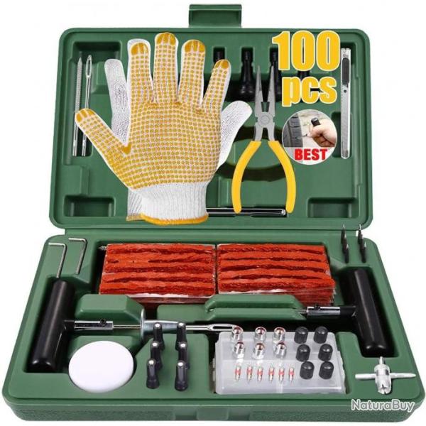 Kit de r�paration pneu 100 pi�ces - Anti crevaison - Livraison gratuite et rapide