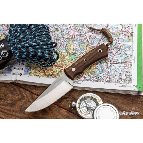 Couteau Condor Native Hunter Lame Acier 440C Manche Noyer Etui Cuir El Salvador CTK1164254C