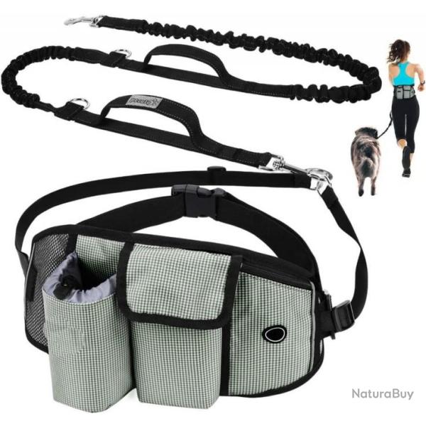 TOP ENCHERE - Laisse � mains libres pour chiens - 250 cm - Gris clair - Livraison gratuite et rapide