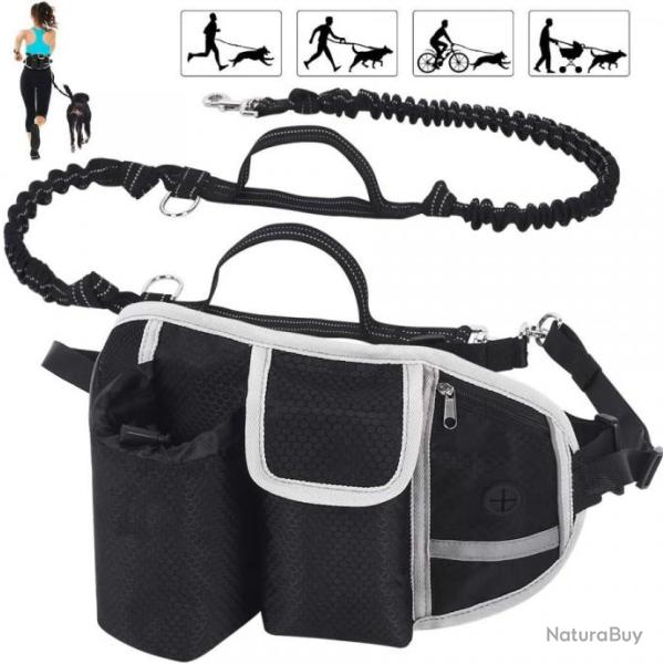 Laisse � mains libres pour chiens - 250 cm - Noir - Livraison gratuite et rapide