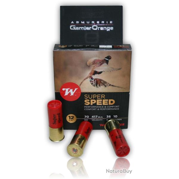 CARTOUCHE WINCHESTER SUPER SPEED BOURRE JUPE 36GR CAL 12 70 X10