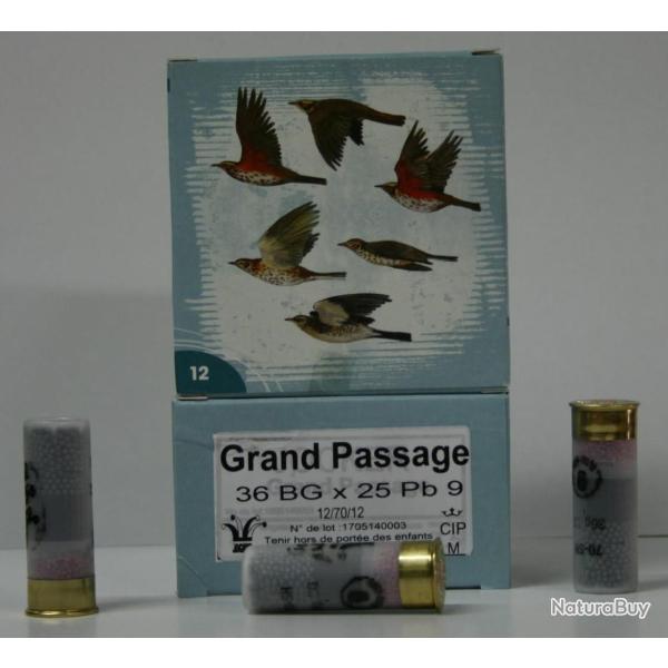 CARTOUCHE JOCKER GRAND PASSAGE 36GR BOURRE GRASSE CAL. 12 70 X25