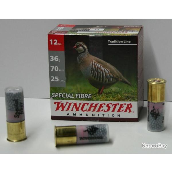 CARTOUCHE WINCHESTER SPECIAL FIBRE 36GR BOURRE GRASSE CAL. 12 70 X25