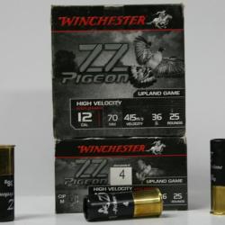 CARTOUCHE WINCHESTER ZZ PIGEON 36GR BOURRE JUPE CAL. 12/70 X25 7.5