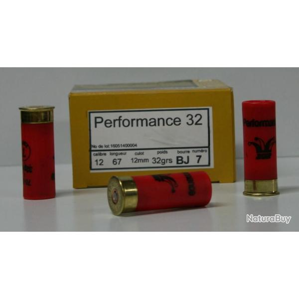 CARTOUCHE JOCKER PERFORMANCE 32 32GR BOURRE JUPE CAL. 12/67 X25 7