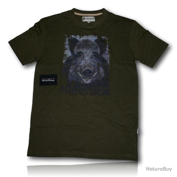 TEE SHIRT PERCUSSION SERIGRAPHIE SANGLIER 15161