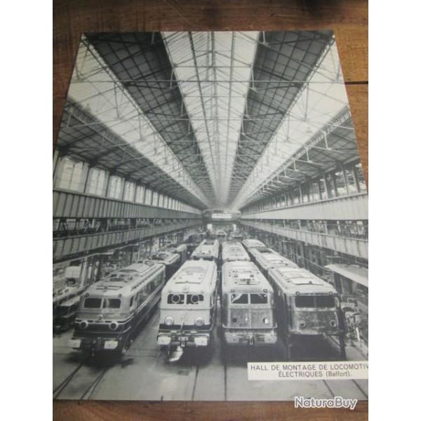 carte fiche photo  /  HALL DE MONTAGE  DE LOCOMOTIVES  ELECTRIQUES  BELFORT