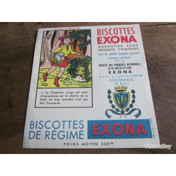 BUVARD PUBLICITAIRE  BISCOTTE EXONA