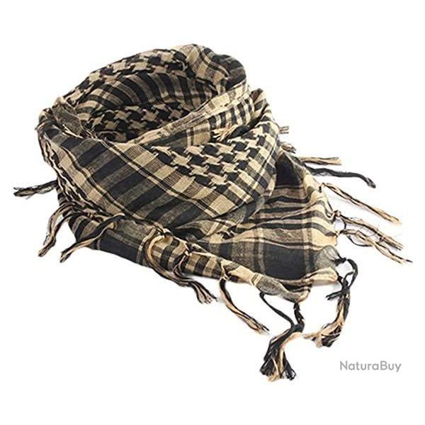 Foulard/�charpe Militaire Shemagh Tactique d�sert Keffiyeh - couleur: noir et d�sert - mati�re: 100%