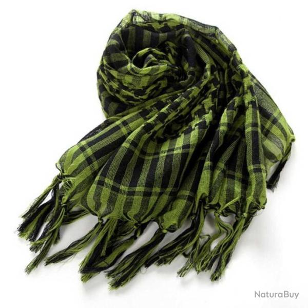Foulard/�charpe Militaire Shemagh Tactique vert OD Keffiyeh - couleur: vert et noir - mati�re: 100% 