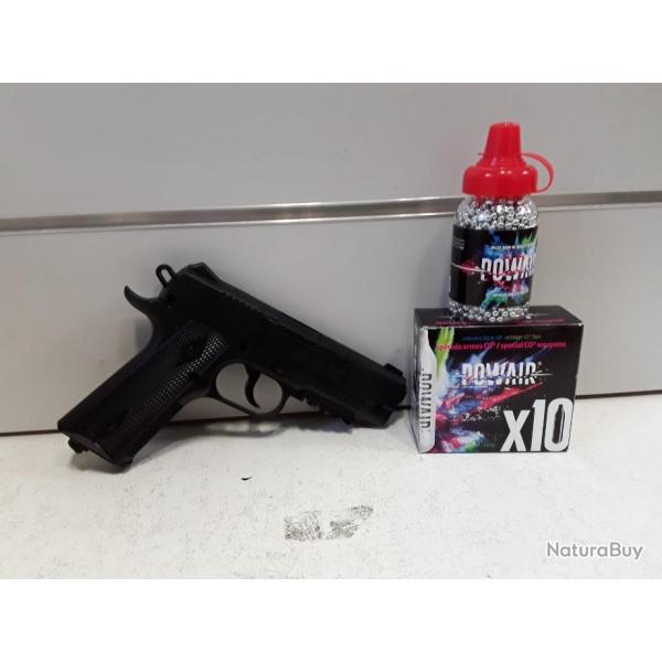 AXEL 7057 PISTOLET A PLOMBS REMINGTON 1911 CAL4,5BBS + 10 CAPSULES CO2 + 1500 PLOMBS NEUF