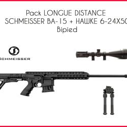 Pack LONGUE DISTANCE PALLAS BA-15 + HAWKE 6-24X50 + bipied 