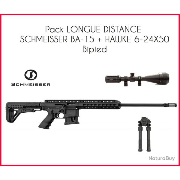 Pack LONGUE DISTANCE PALLAS BA-15 + HAWKE 6-24X50 + bipied 