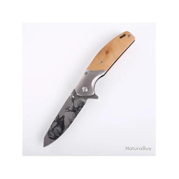 Couteau pliant motif Cerf