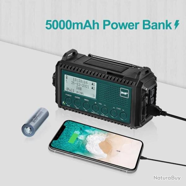 TOP ENCHERE - Radio d'urgence multifonctions - 5000 mAh - LIVRAISON GRATUITE ET RAPIDE