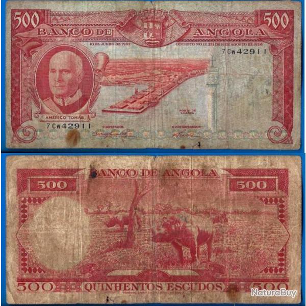 Angola 500 Escudos 1962 Port Animal Tomas Serie 7 CW