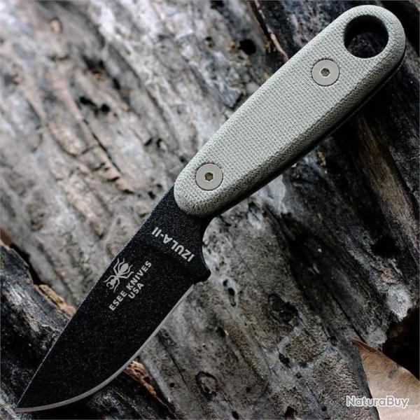 Esee Knives Izula II Black - RAT Cutlery Izula 2 - ESIZ2B - Couteau Survie Randall's Adventure Train