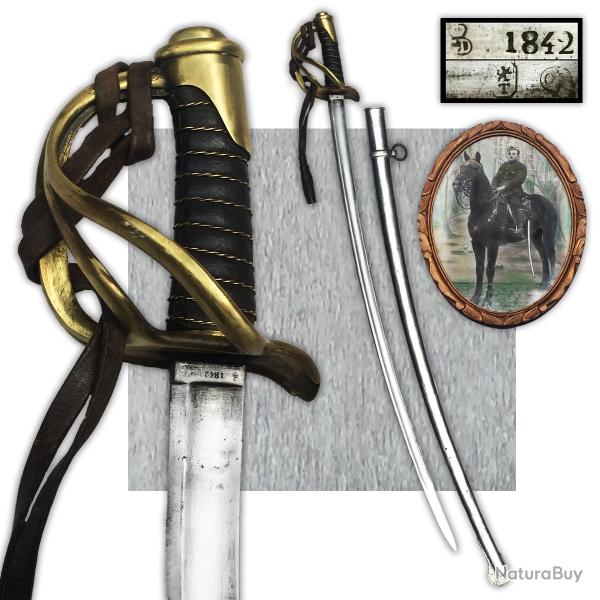RARE SABRE BELGE CAVALERIE M1822 / J 106 / GB / 1842 / ROI LEOPOLD 1ER XIX ORIGINAL